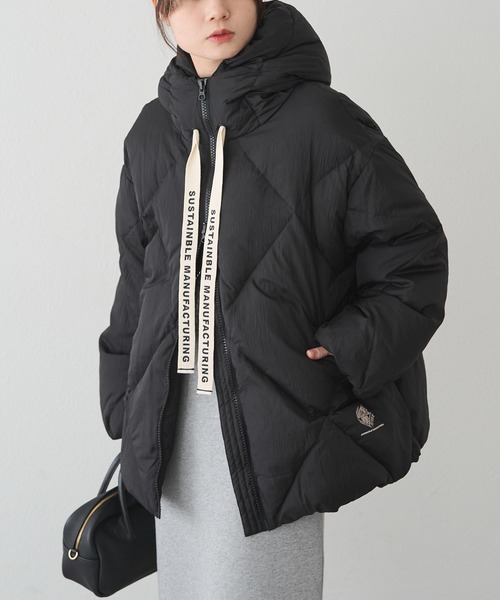 PUAL CE CIN リサイクルダウンジップアップフードジャケット リサイクルダウンジップアップフードジャケット（ダウンジャケット