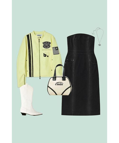 PRENDA(プレンダ)の「VOYAGE FUAX LEATHER JACKET LIGHT YELLOW(ライダースジャケット・レディース・その他・FREE)」の3枚目の写真