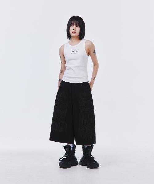 SCALLYWAG（スカリーワグ）の「ジグザグステッチバミューダデニム[ブラック]（その他パンツ・レディース・その他・SMALL/MEDIUM/LARGE/X-LARGE）」の2枚目の写真
