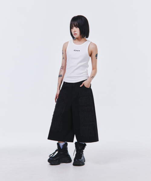 SCALLYWAG（スカリーワグ）の「ジグザグステッチバミューダデニム[ブラック]（その他パンツ・レディース・その他・SMALL/MEDIUM/LARGE/X-LARGE）」の3枚目の写真