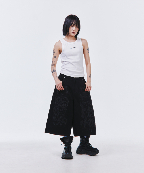 SCALLYWAG（スカリーワグ）の「ジグザグステッチバミューダデニム[ブラック]（その他パンツ・レディース・その他・SMALL/MEDIUM/LARGE/X-LARGE）」の4枚目の写真