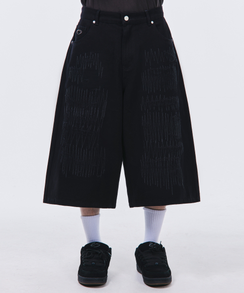 SCALLYWAG（スカリーワグ）の「ジグザグステッチバミューダデニム[ブラック]（その他パンツ・レディース・その他・SMALL/MEDIUM/LARGE/X-LARGE）」の8枚目の写真