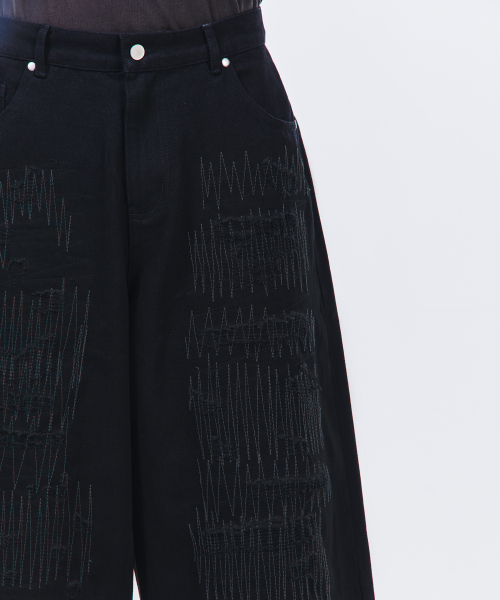 SCALLYWAG（スカリーワグ）の「ジグザグステッチバミューダデニム[ブラック]（その他パンツ・レディース・その他・SMALL/MEDIUM/LARGE/X-LARGE）」の9枚目の写真