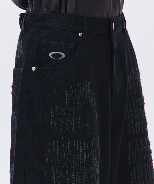 SCALLYWAG（スカリーワグ）の「ジグザグステッチバミューダデニム[ブラック]（その他パンツ・レディース・その他・SMALL/MEDIUM/LARGE/X-LARGE）」の10枚目の写真