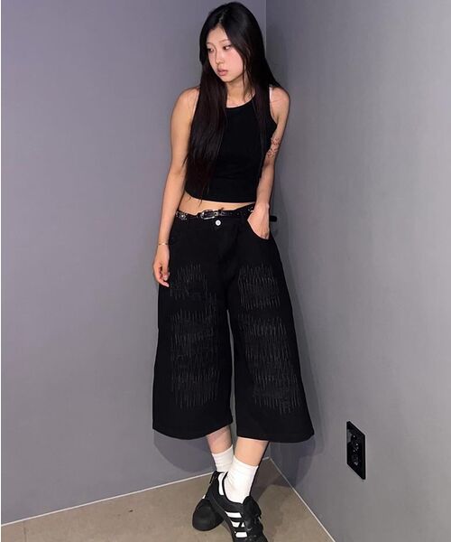 SCALLYWAG（スカリーワグ）の「ジグザグステッチバミューダデニム[ブラック]（その他パンツ・レディース・その他・SMALL/MEDIUM/LARGE/X-LARGE）」の18枚目の写真