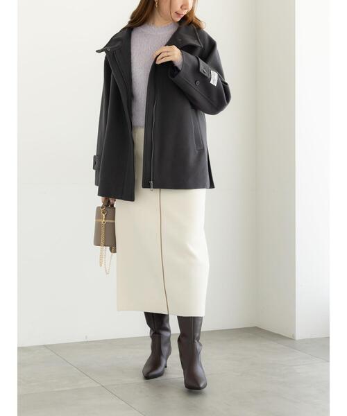 Te chichi（テチチ）の「メルトンジャージーナロースカート（スカート・レディース・ネイビー/モカ/オフホワイト・F）」の7枚目の写真