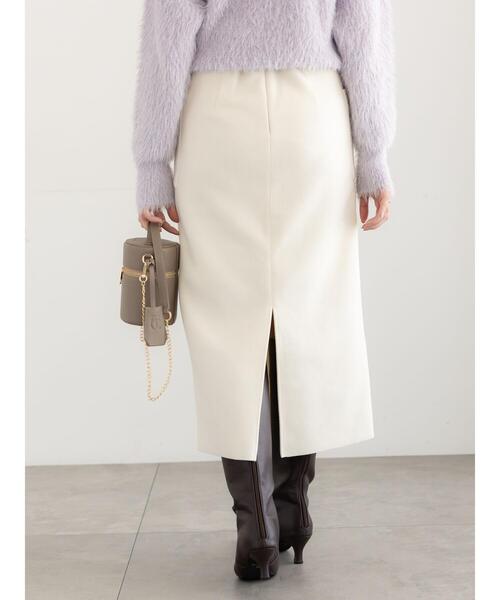 Te chichi（テチチ）の「メルトンジャージーナロースカート（スカート・レディース・ネイビー/モカ/オフホワイト・F）」の9枚目の写真