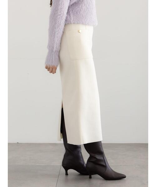 Te chichi（テチチ）の「メルトンジャージーナロースカート（スカート・レディース・ネイビー/モカ/オフホワイト・F）」の10枚目の写真