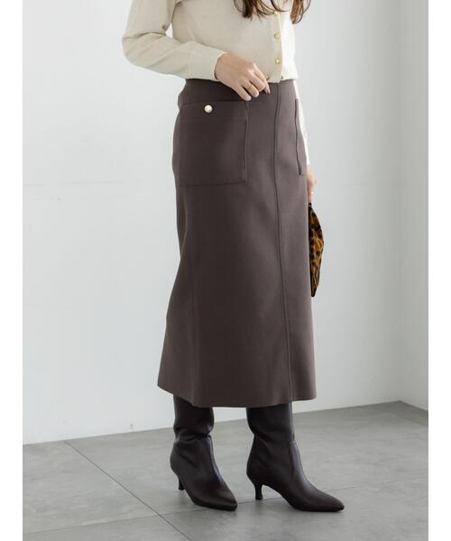 Te chichi（テチチ）の「メルトンジャージーナロースカート（スカート・レディース・ネイビー/モカ/オフホワイト・F）」の15枚目の写真