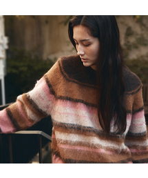 VANONE ATELIER（バノンアトリエ）の「KN4276 グラデーションストライプニット_Brown（ニット/セーター）」