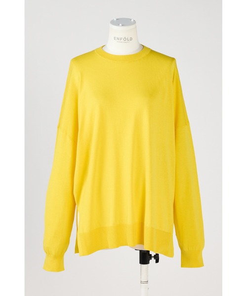 ENFOLD(エンフォルド)の「シルクコットン Circle プルオーバー(ニット/セーター・レディース・ライトブルー/イエロー/ダークネイビー・38)」の1枚目の写真