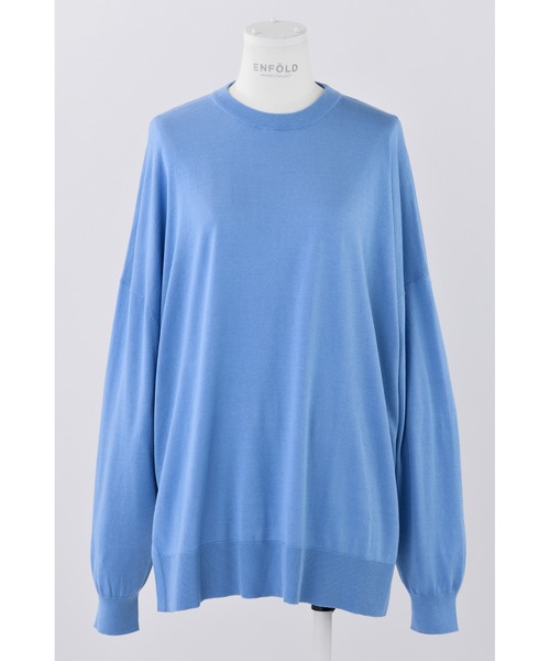 ENFOLD(エンフォルド)の「シルクコットン Circle プルオーバー(ニット/セーター・レディース・ライトブルー/イエロー/ダークネイビー・38)」の2枚目の写真