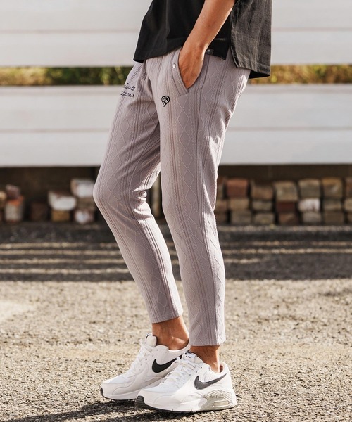 1minute 1second（ワンミニットワンセカンド）の「mp14364-diamond shaped jacquard knit pants イージーパンツ(1M26H100)（その他パンツ・メンズ・ブラック/オフホワイト/グレー・S/M/L/XL）」の4枚目の写真