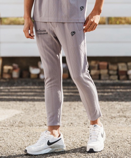 1minute 1second（ワンミニットワンセカンド）の「mp14364-diamond shaped jacquard knit pants イージーパンツ(1M26H100)（その他パンツ・メンズ・ブラック/オフホワイト/グレー・S/M/L/XL）」の5枚目の写真