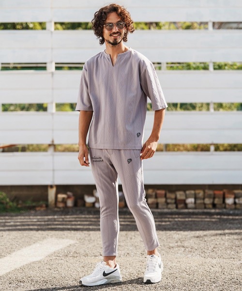 1minute 1second（ワンミニットワンセカンド）の「mp14364-diamond shaped jacquard knit pants イージーパンツ(1M26H100)（その他パンツ・メンズ・ブラック/オフホワイト/グレー・S/M/L/XL）」の8枚目の写真