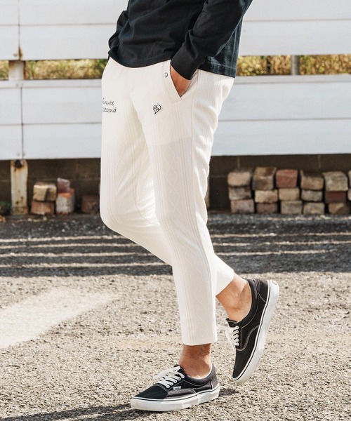 1minute 1second（ワンミニットワンセカンド）の「mp14364-diamond shaped jacquard knit pants イージーパンツ(1M26H100)（その他パンツ・メンズ・ブラック/オフホワイト/グレー・S/M/L/XL）」の11枚目の写真