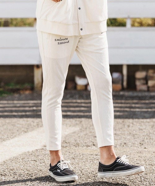 1minute 1second（ワンミニットワンセカンド）の「mp14364-diamond shaped jacquard knit pants イージーパンツ(1M26H100)（その他パンツ・メンズ・ブラック/オフホワイト/グレー・S/M/L/XL）」の13枚目の写真