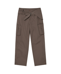2-PIECE BELT PANTS BROWN