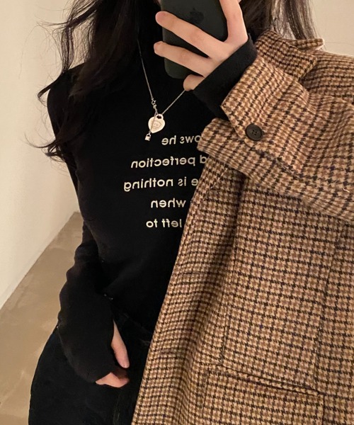 emi+（エミプラス）の「千鳥柄テーラードジャケット（テーラードジャケット・レディース・ブラック系その他/ブラウン系その他・FREE）」の10枚目の写真