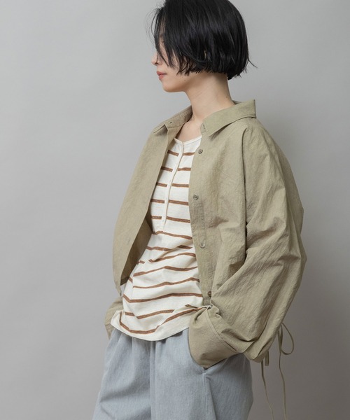 セール】コットンリネンタイプライタークロップドシャツ（シャツ