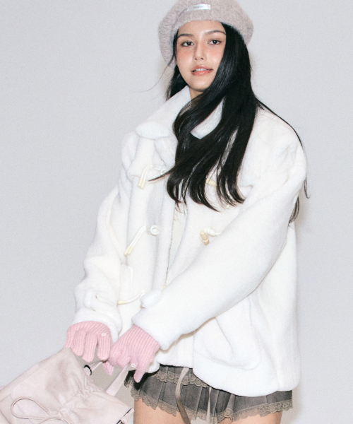 セール】ベスニファーダッフルコート [アイボリー]（ムートンコート