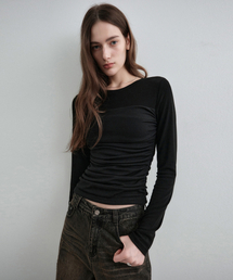 チューブトップシャーリングレイヤードTシャツブラック MDTS083BLACK