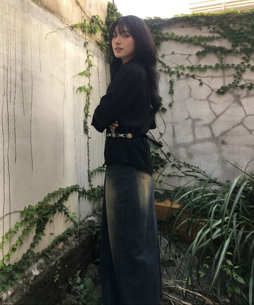 MONGDOL(モンドル)の「チューブトップシャーリングレイヤードTシャツブラック MDTS083BLACK(Tシャツ/カットソー・レディース・その他・F)」の10枚目の写真