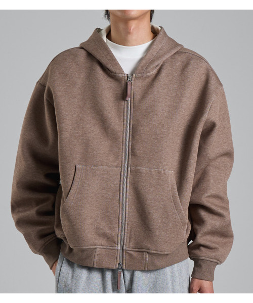 BUTTON SEOUL(ボタンソウル)の「ツーウェイコットンフードジップアップ(ブラウン)(パーカー・メンズ・その他・MEDIUM/LARGE/X-LARGE)」の1枚目の写真
