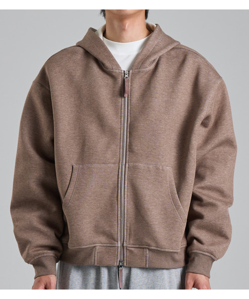BUTTON SEOUL(ボタンソウル)の「ツーウェイコットンフードジップアップ(ブラウン)(パーカー・メンズ・その他・MEDIUM/LARGE/X-LARGE)」の2枚目の写真