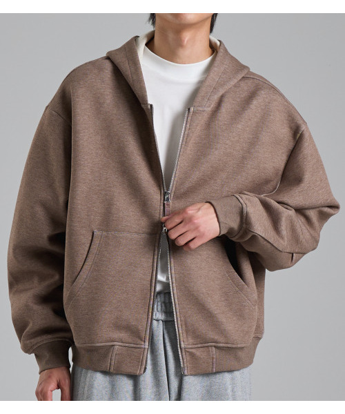 BUTTON SEOUL(ボタンソウル)の「ツーウェイコットンフードジップアップ(ブラウン)(パーカー・メンズ・その他・MEDIUM/LARGE/X-LARGE)」の6枚目の写真