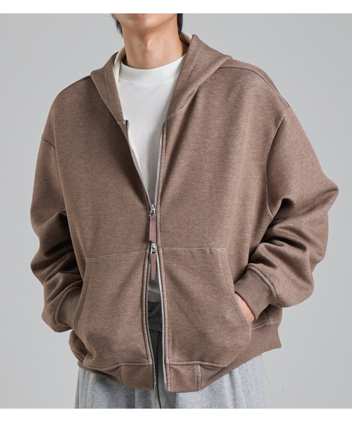 BUTTON SEOUL(ボタンソウル)の「ツーウェイコットンフードジップアップ(ブラウン)(パーカー・メンズ・その他・MEDIUM/LARGE/X-LARGE)」の7枚目の写真