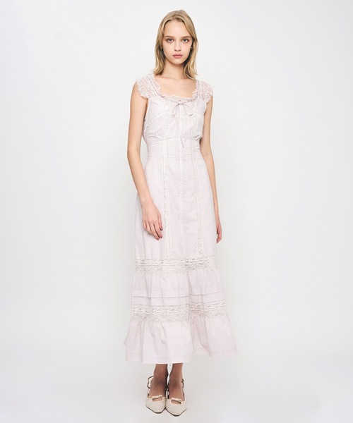 ME COUTURE（ミークチュール）の「レースMIXヴィクトリアンワンピース（ワンピース・レディース・ラベンダー/ピンク/オフホワイト・0/1）」の2枚目の写真