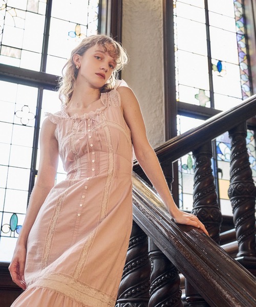 ME COUTURE（ミークチュール）の「レースMIXヴィクトリアンワンピース（ワンピース・レディース・ラベンダー/ピンク/オフホワイト・0/1）」の3枚目の写真