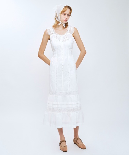 ME COUTURE（ミークチュール）の「レースMIXヴィクトリアンワンピース（ワンピース・レディース・ラベンダー/ピンク/オフホワイト・0/1）」の4枚目の写真