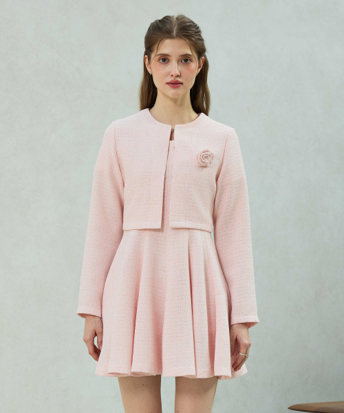 ARI(アリ)の「LANI TWEED CARDIGAN / PINK(カーディガン/ボレロ・レディース・ピンク・SMALL/MEDIUM)」の1枚目の写真