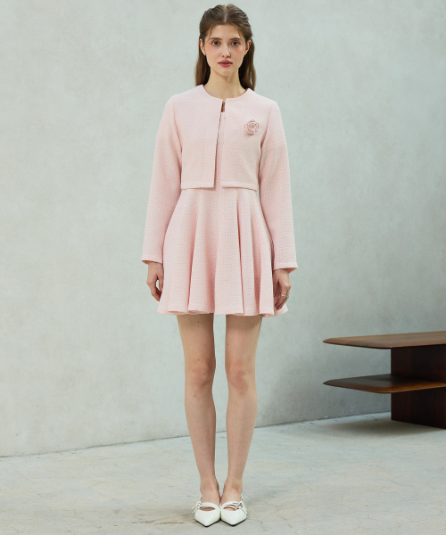 ARI(アリ)の「LANI TWEED CARDIGAN / PINK(カーディガン/ボレロ・レディース・ピンク・SMALL/MEDIUM)」の2枚目の写真