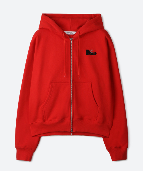 MOONSUN（ムーンサン）の「02 M.C UNISEX, Logo Hood Zip-up / Tomato（パーカー・メンズ・その他・MEDIUM/LARGE）」の2枚目の写真