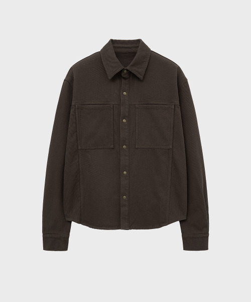 NOIRER（ノイア）の「コットンウィップコードウォッシュドクロップシャツ（ブラウン）（シャツ/ブラウス・メンズ・その他・48/50/52）」の2枚目の写真