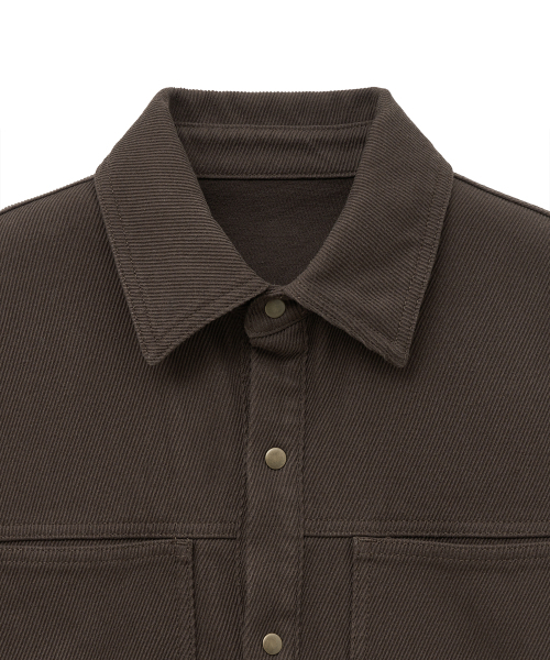 NOIRER（ノイア）の「コットンウィップコードウォッシュドクロップシャツ（ブラウン）（シャツ/ブラウス・メンズ・その他・48/50/52）」の4枚目の写真