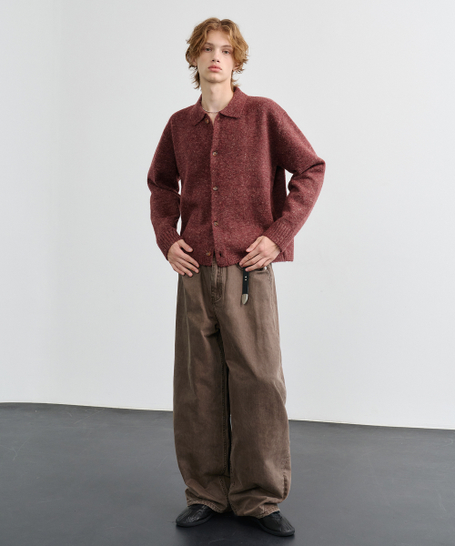NOUN(ノウン)の「wide curved denim pants (brown)(デニムパンツ・メンズ・その他・0/1/2)」の3枚目の写真