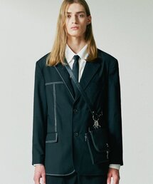 S SY（エスエスワイ）の「ハーフステッチシングルブレザー ブラックホワイトステッチ（テーラードジャケット）」