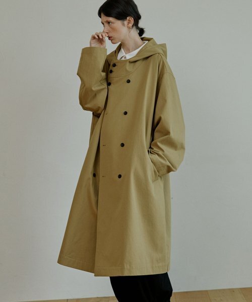 MALEN(マレン)の「ユニセックストレンチフードコートベージュ(トレンチコート・レディース・その他・LARGE/X-LARGE)」の1枚目の写真