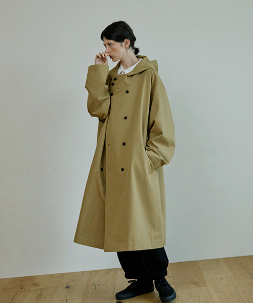 MALEN(マレン)の「ユニセックストレンチフードコートベージュ(トレンチコート・レディース・その他・LARGE/X-LARGE)」の3枚目の写真