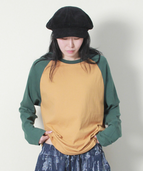 DEMARC(ドゥマーク)の「ルーズフィットカラーミックスラグランTシャツカーキ&マスタード(Tシャツ/カットソー・レディース・その他・MEDIUM/LARGE)」の6枚目の写真