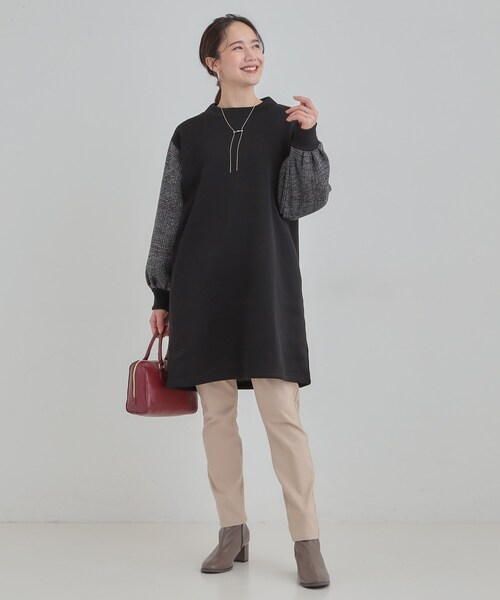 SHOO・LA・RUE(シューラルー)の「【あったか/S-LL】お袖チェック裏起毛チュニック(チュニック・レディース・ブルーグリーン/ブラック/チャコールグレー・04/03/02/01)」の10枚目の写真