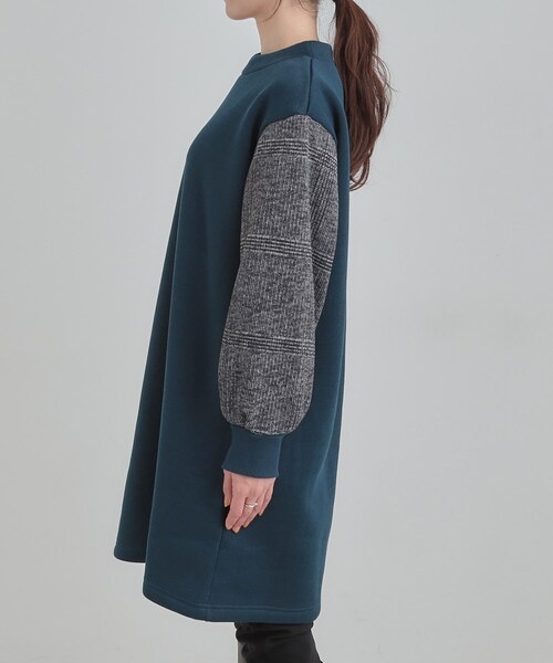 SHOO・LA・RUE(シューラルー)の「【あったか/S-LL】お袖チェック裏起毛チュニック(チュニック・レディース・ブルーグリーン/ブラック/チャコールグレー・04/03/02/01)」の17枚目の写真