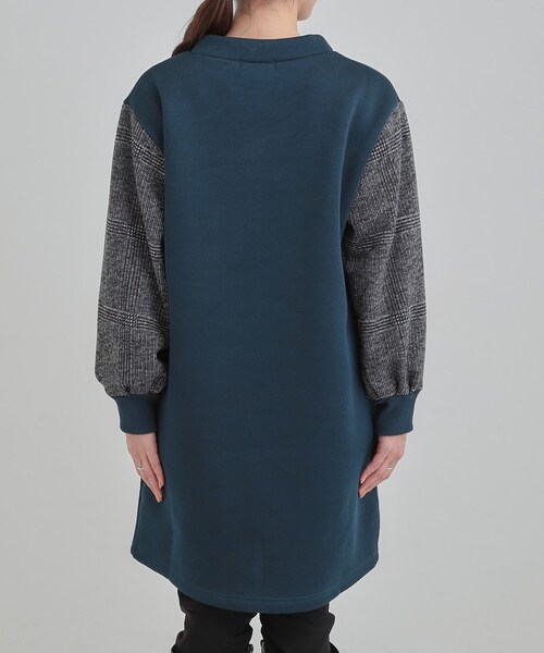 SHOO・LA・RUE(シューラルー)の「【あったか/S-LL】お袖チェック裏起毛チュニック(チュニック・レディース・ブルーグリーン/ブラック/チャコールグレー・04/03/02/01)」の18枚目の写真