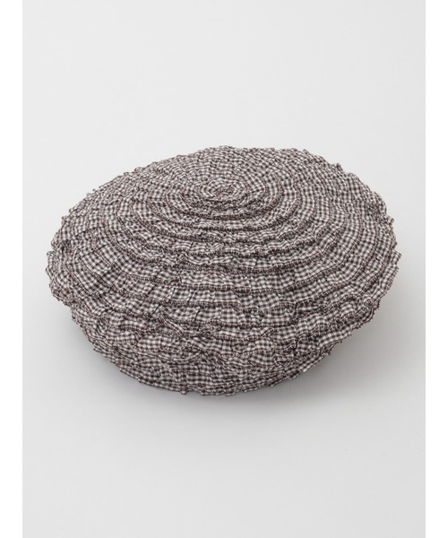 【新品未使用】ピンクハウス 生成 総ピコフリル ベレー帽/2023年 秋 d3374a542b7e0f31a86f028920b22b