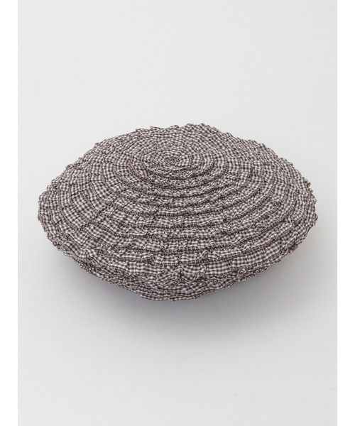 ギンガムチェックフリルベレー帽（ハンチング/ベレー帽）｜PINK HOUSE