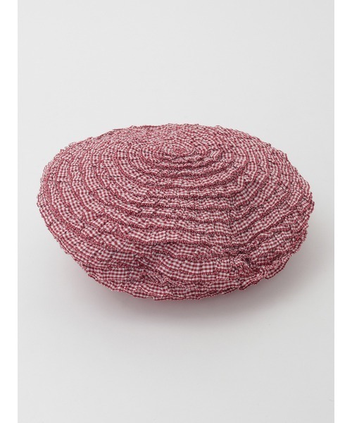 ギンガムチェックフリルベレー帽（ハンチング/ベレー帽）｜PINK HOUSE